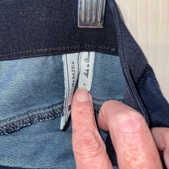 Bcbgmaxazria Myles Moto Denim Leggings sz L Pull on Skinny Fit Stretch Pants - Picture 6 of 8